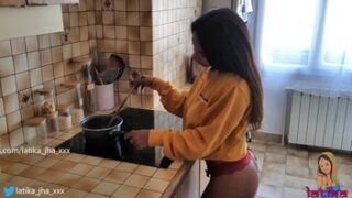 Indian Sex Videos - Latika Jha with Big Tits Fucked in the Kitchen - SexVid
